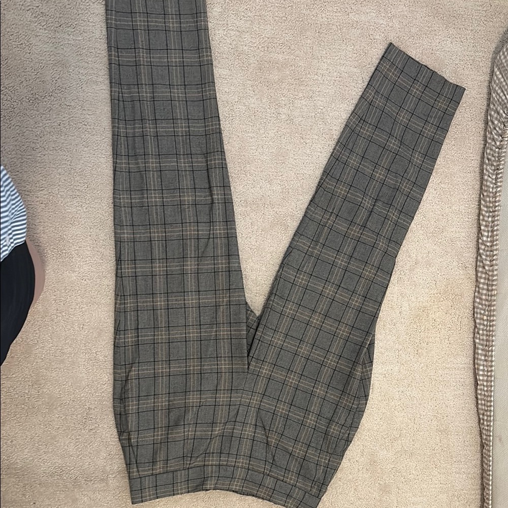 Babaton Plaid Pants - Gray and Brown